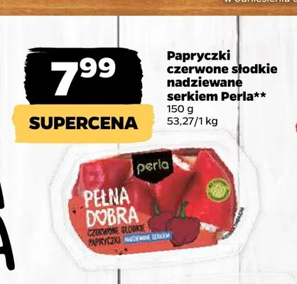 Papryczki czerwone słodkie nadziewane serkiem Perla promocja w Netto