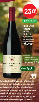 Wino czerwone Rioja Gran Eneldo wytrawne promocja w Żabka