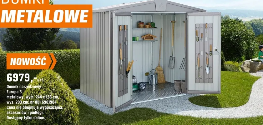 Domek narzędziowy Europa 3 metalowy promocja w OBI