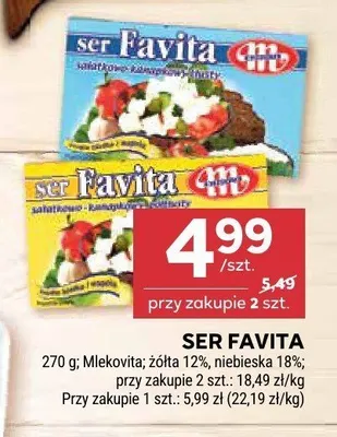 Ser Favita Mlekovita niebieska 18% promocja w Stokrotka
