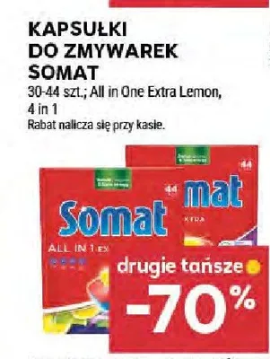 Kapsułki do zmywarek Somat 30-44 szt. All in One Extra Lemon, 4 in 1 promocja w Stokrotka