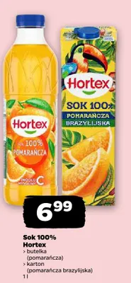Sok 100% pomarańcza brazylijska Hortex karton promocja w Netto