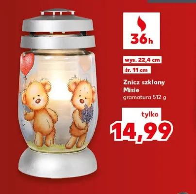 Znicz szklany Misie promocja w Kaufland
