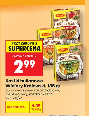 Kostki bulionowe Winiary Królewski bulion warzywny promocja w Biedronka