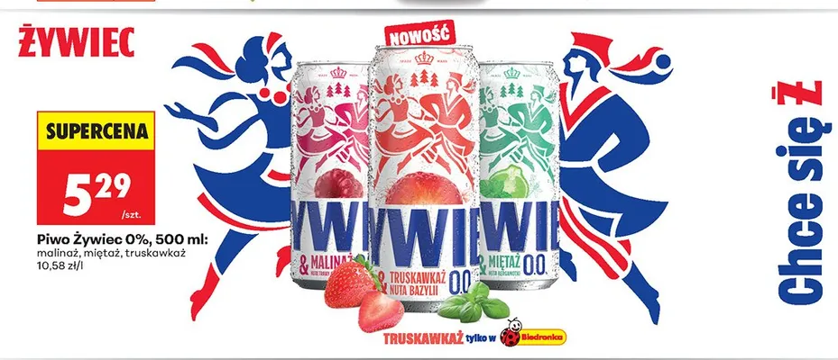 Piwo 0% malinóż promocja w Biedronka