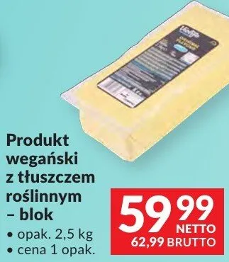 Ser wegański z tłuszczem roślinnym - blok promocja w Makro