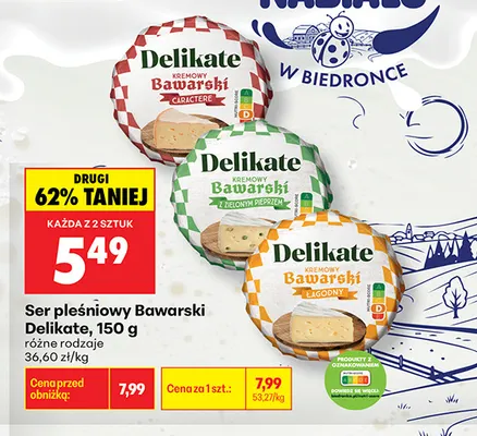 Ser pleśniowy bawarski Delikate Caractere promocja w Biedronka