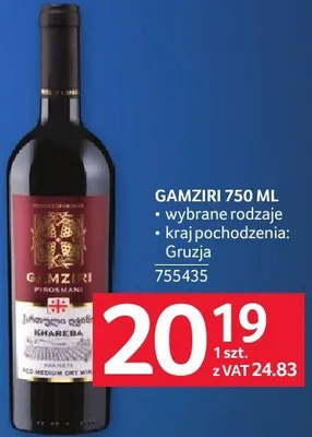 Wino GAMZIRI 750 ML promocja w Selgros