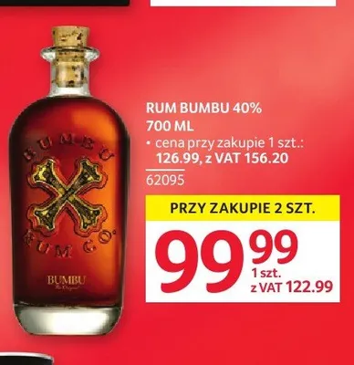 Rum Bumbu 40% promocja w Selgros