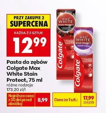 Pasta do zębów Max White Stain Protect promocja w Biedronka