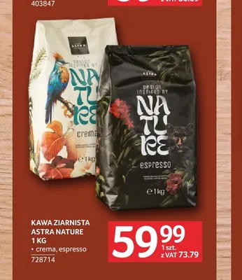 Kawa ziarnista Astra Nature crema promocja w Selgros