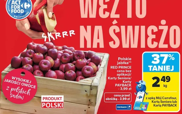 Jabłka Red Prince promocja w Carrefour