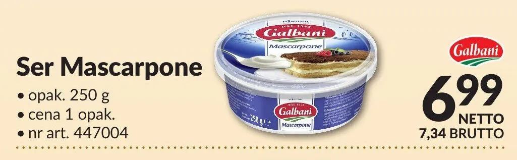 Ser Mascarpone Galbani promocja w Makro