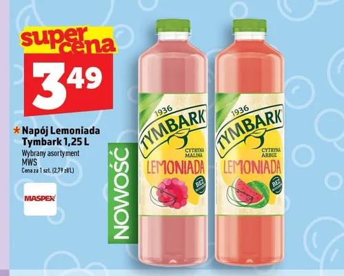 Napój lemoniada Tymbark Cytryna Malina promocja w TOPAZ