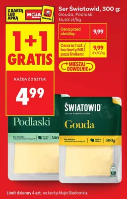 Ser żółty Gouda Światowid promocja w Biedronka