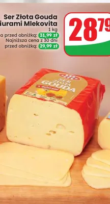 Ser Złota Gouda z dziurami Mlekovita promocja w Dino
