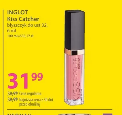 Błyszczyk do ust Inglot Kiss Catcher promocja w Hebe
