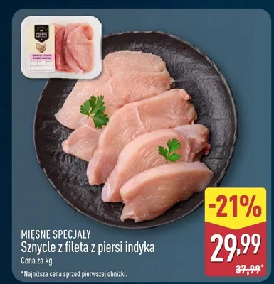 Sznycelc z fileta z piersi indyka promocja w Aldi