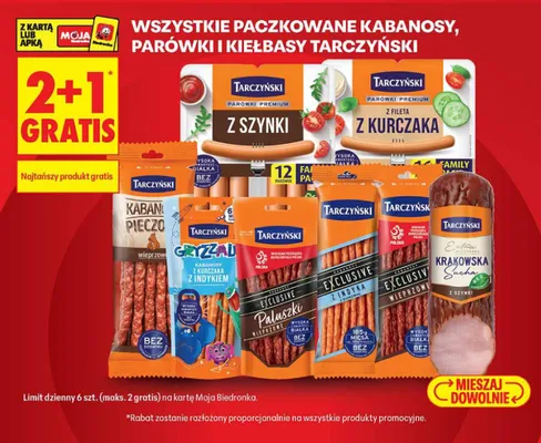 Parówki Premium z szynki Tarczyński promocja w Biedronka
