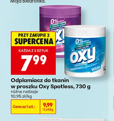 Odplamiacz do tkanin w proszku Oxy Spotless promocja w Biedronka