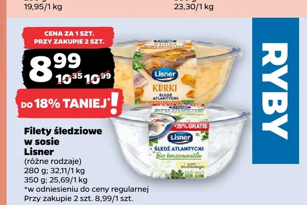 Filety śledziowe Kurki Lisner promocja w Netto