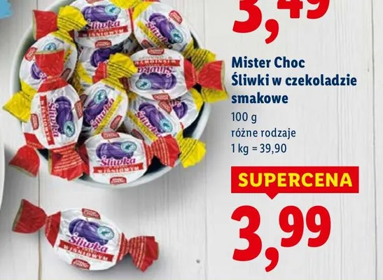Śliwki w czekoladzie smakowe promocja w Lidl