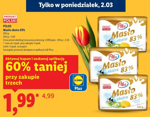 Masło ekstra 83% promocja w Lidl