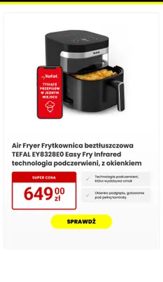 Air Fryer Frytkownica beztłuszczowa EY8328EO Easy Fry Infrared technologia podczerwieni, z okienkiem promocja w Media Expert