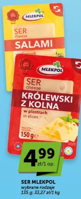 Ser Mlekpol Salami w plastrach promocja w ABC