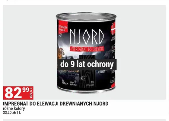 Impregnat do elewacji drewnianych Njord promocja w Merkury Market