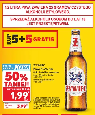 Piwo Żywiec 5,6% alk. promocja w Kaufland