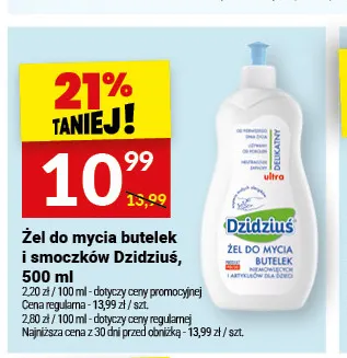 Żel do mycia butelek i smoczków Dzidziuś promocja w Twój Market