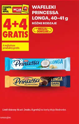 Wafelki Longa 40-41g, różne rodzaje 4+4 GRATIS promocja w Biedronka