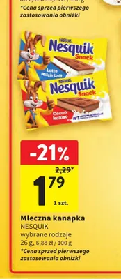 Mleczna kanapka Nesquik Latte promocja w Intermarche