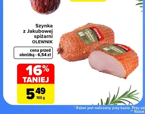 Szynka z Jakubowej spiżarni Olewnik promocja w Carrefour