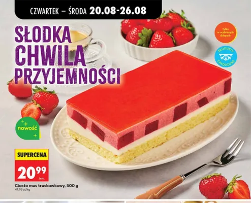 Ciasto mus truskawkowy promocja w Biedronka