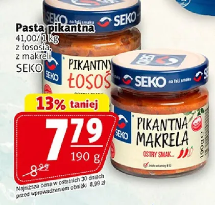 Pasta pikantna z łososia Seko promocja w Prim Market