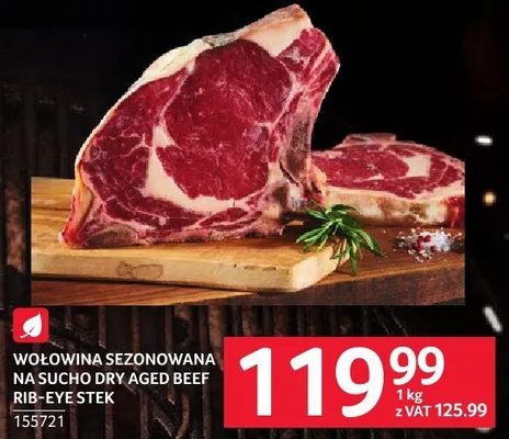 Wołowina sezonowana na sucho dry aged beef rib-eye stek promocja w Selgros
