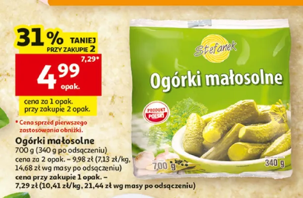 Ogórki małosolne Stefanek promocja w Auchan