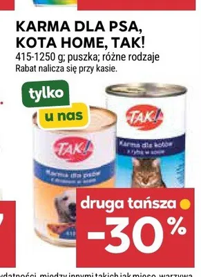 Karma dla kotów Tak! promocja w Stokrotka