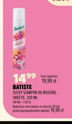 Suchy szampon do włosów Batiste Sweetie promocja w Drogerie Natura