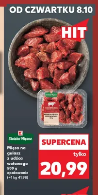 Mięso na gulasz z udźca wołowego Stoisko Mięsne promocja w Kaufland