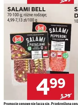 Salami z pistacjami Bell promocja w Stokrotka