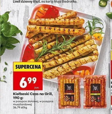 Kiełbaski w posypce musztardowej Czas na Grill promocja w Biedronka