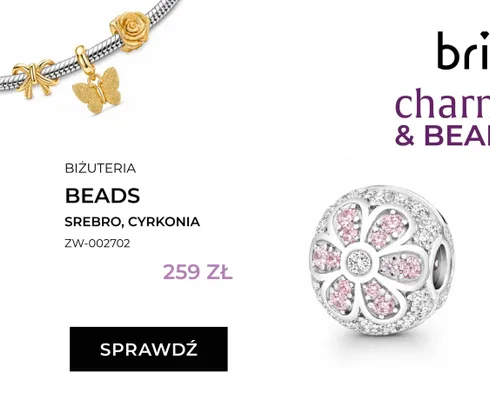 Zawieszka charms Briju Beads srebro cyrkonia ZW-002702 promocja w Briju
