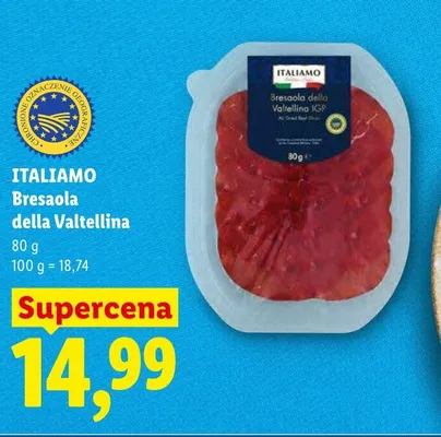 Bresaola della Valtellina ITALIAMO promocja w Lidl