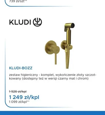 Zestaw higieniczny Kludi Bozz promocja w Blu Salony Łazienek