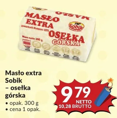 Masło extra Sobik - osełka górska promocja w Makro