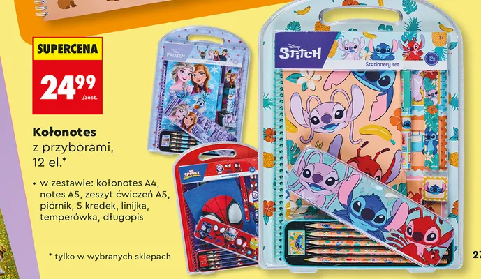 Kołonotes z przyborami 12 el. promocja w Biedronka