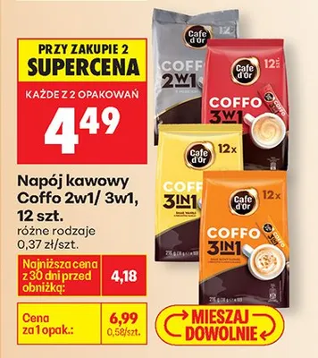 Napój kawowy Coffo 3w1 promocja w Biedronka